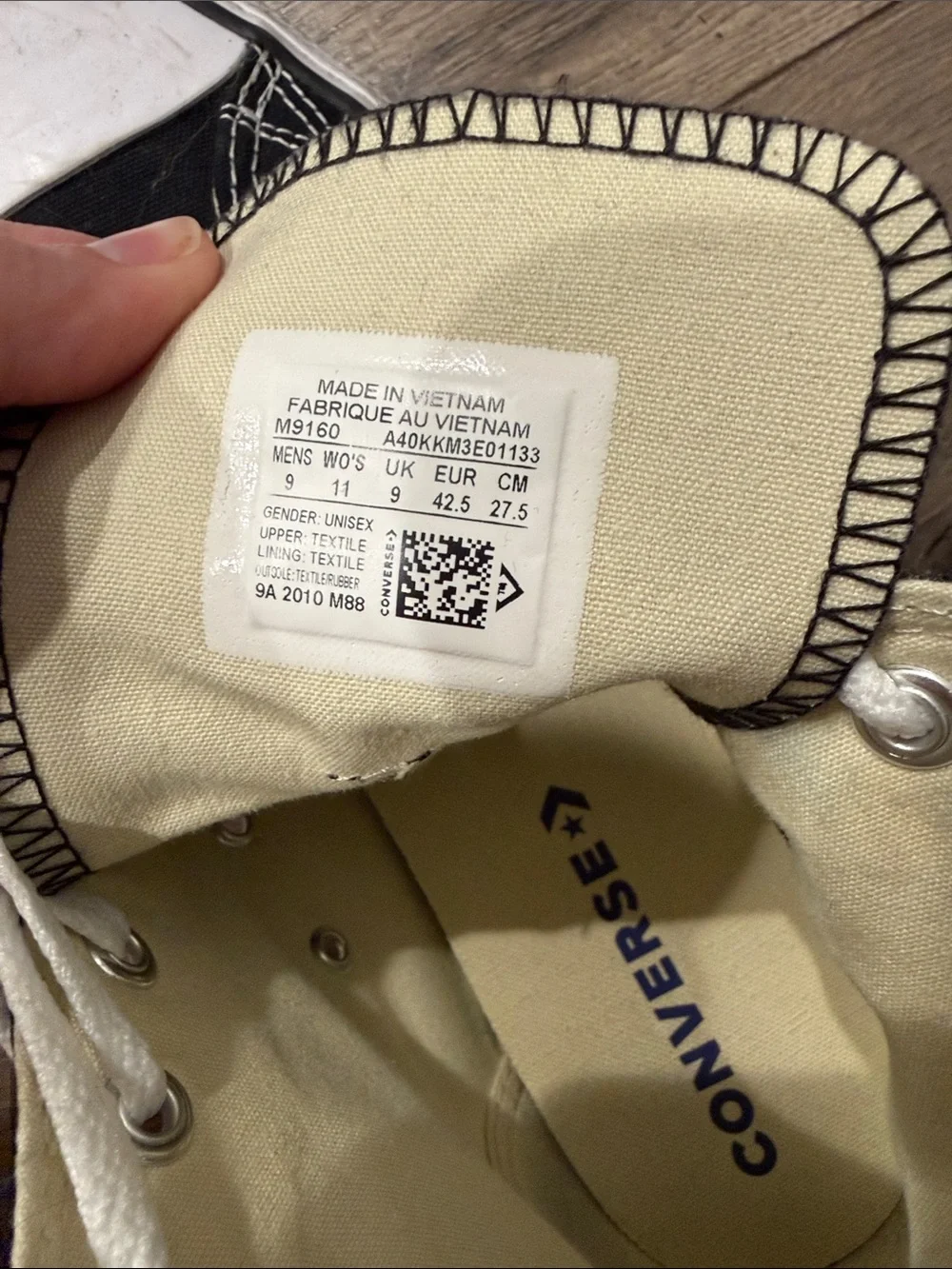 Converse High-Top Sneakers in Black & Cream - Picture 2 of 3